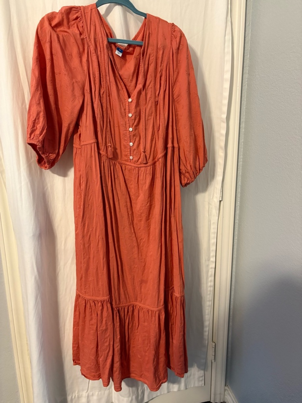 Old Navy Rust Button-Front Midi Dress
